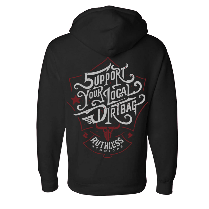 HOODY SUPPORT LOCAL DIRTBAG - BLK